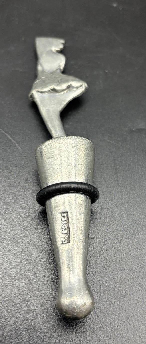Carrol Boyes Figural Bottle Stopper Woman Pewter Barware