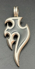 Vintage BICO Australia Sterling Silver Tribal Flame Pendant Gothic Biker 925
