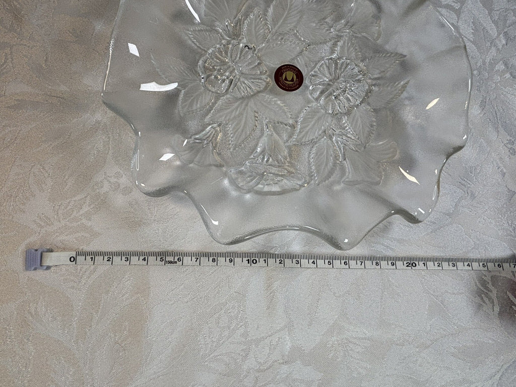 Vintage Walther Glass Mikasa Germany Flower Serving Bowl Candy Dish