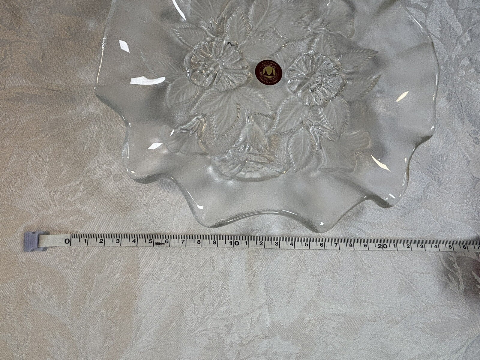 Vintage Walther Glass Mikasa Germany Flower Serving Bowl Candy Dish