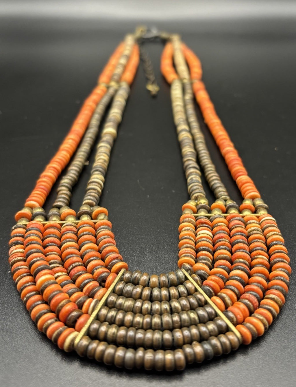 Vintage Tribal Multi Strand Beaded Statement Necklace Boho Ethnic