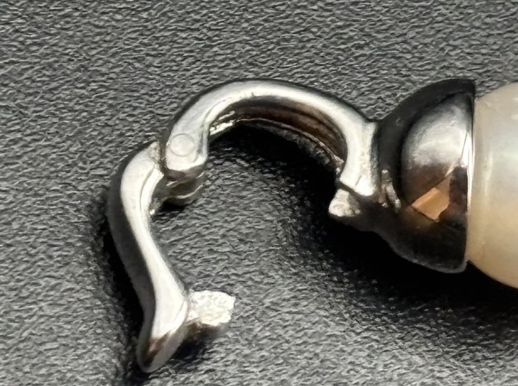Vintage 925 Sterling Silver 7.6mm Cultured Pearl Bracelet Classic Elegant