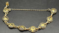Vintage Toledo Damascene Inlay Zodiac Motif Link Bracelet Spain 16cm