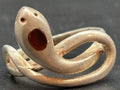 Vintage Sterling Silver Snake Ring Red Stone Eyes 1970s