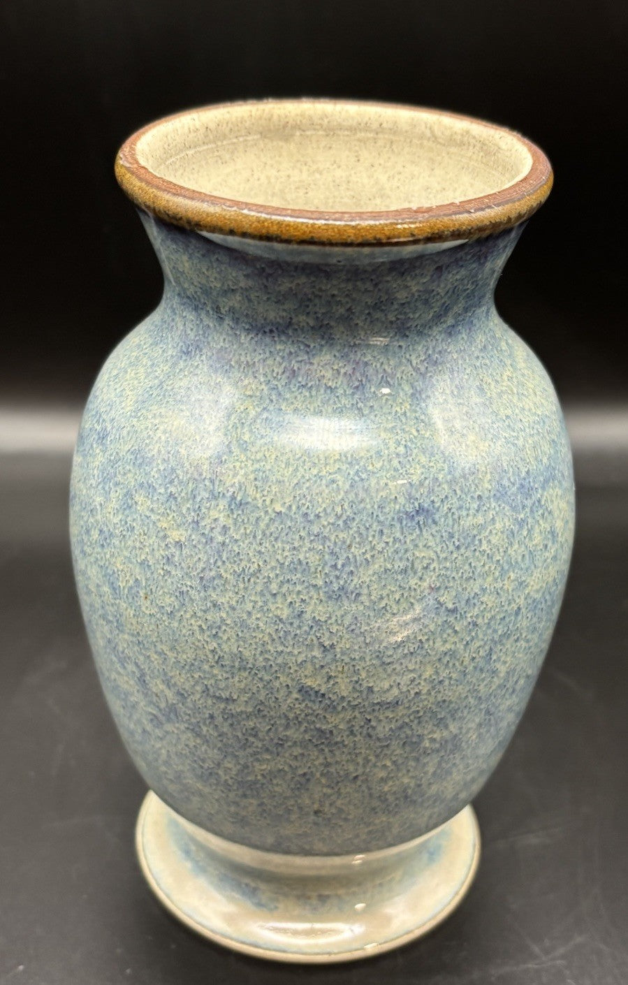Studio Pottery Vase Signed Bawnton Blue Glaze Australian Ceramic