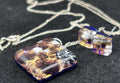 Vetro Murano art glass made in Italy Pendant Earrings Incl 925 Necklace