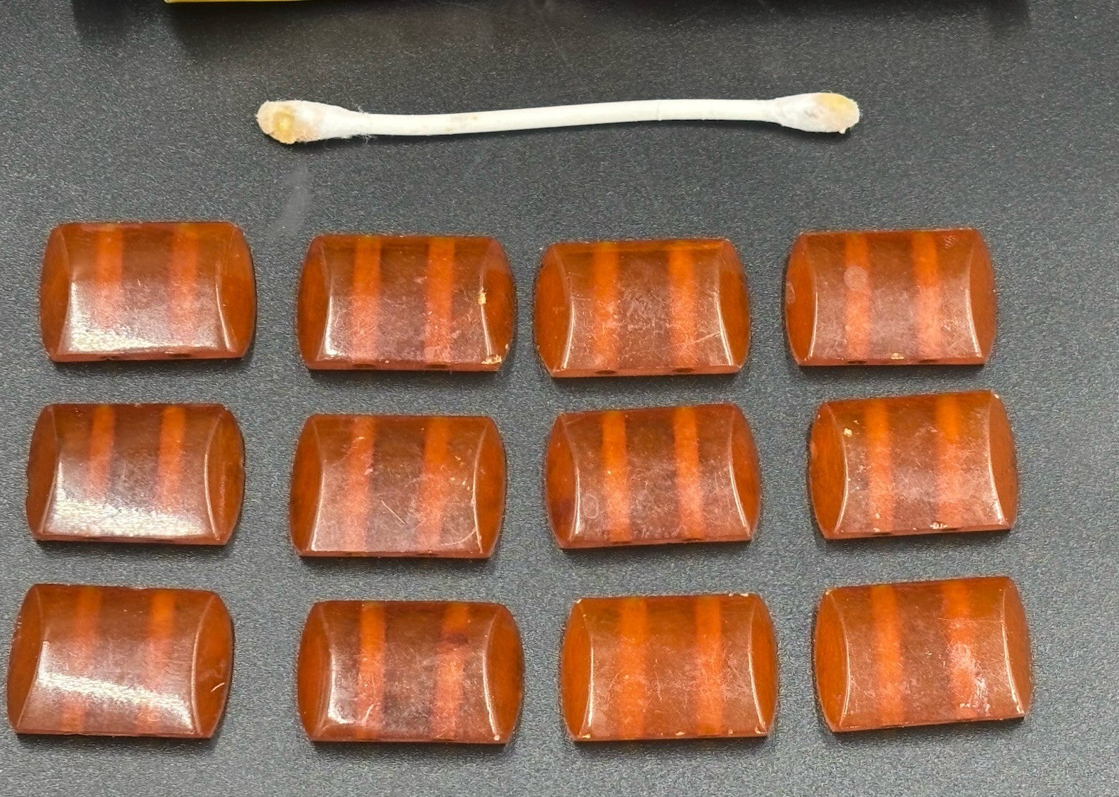 Vintage Bakelite Loose Beads Butterscotch Amber Tested Chunky Retro Beads