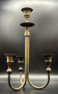 Vintage Brass 4 Arm Candelabra Removable Cups Patina Candle Holder