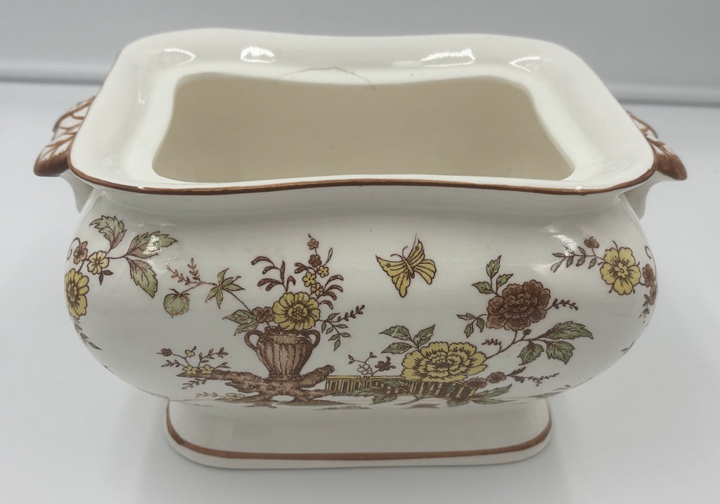 Vintage Soup Tureen Set Floral Transferware Lid Tray Ladle Ceramic