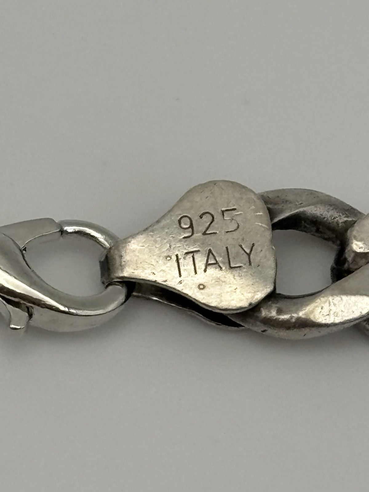 Vintage Italian Sterling Silver Curb Chain 7.1mm Necklace 51g Heavy 925 Italy