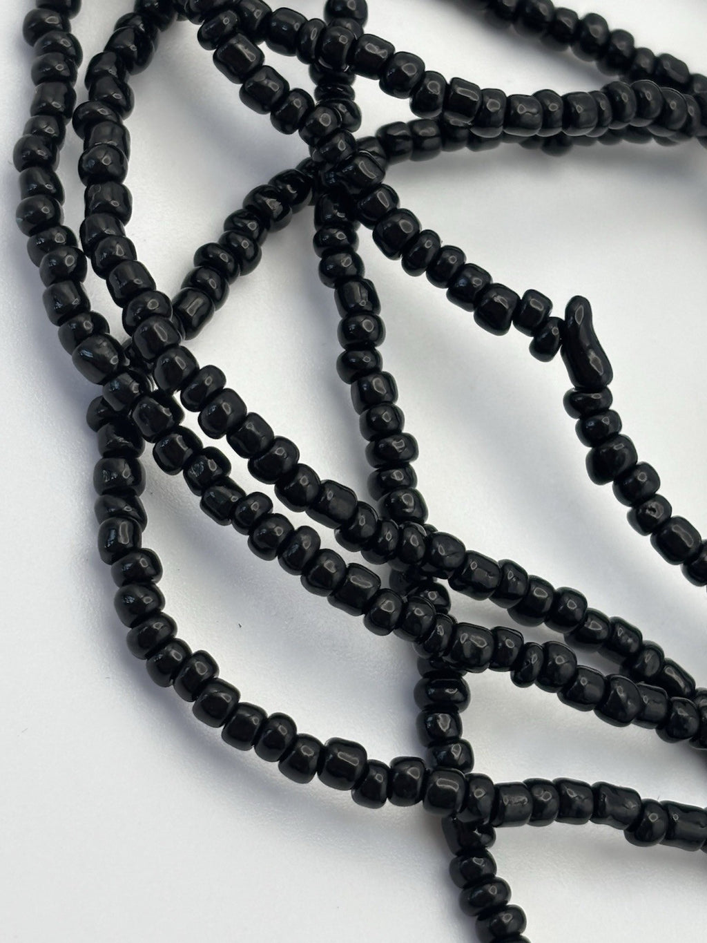 Mother of Pearl Shell Pendant Necklace – Black Beaded Multi Strand