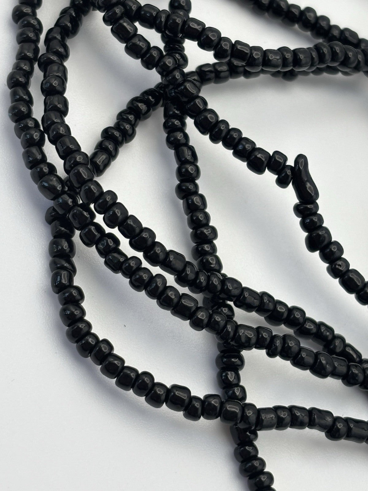 Mother of Pearl Shell Pendant Necklace – Black Beaded Multi Strand