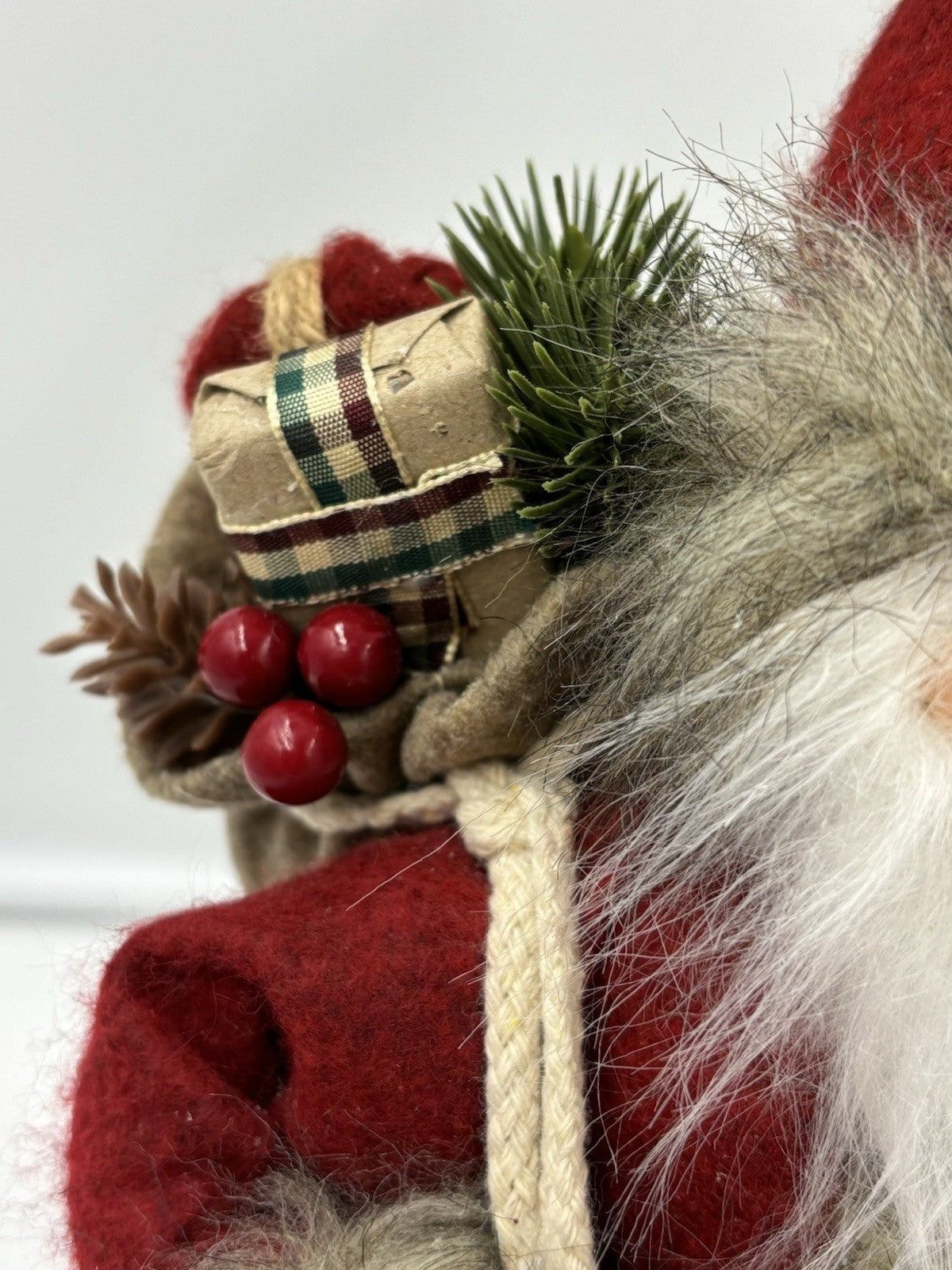 Scandinavian Standing Santa Figurine 42cm Rustic Christmas Welcome Decoration