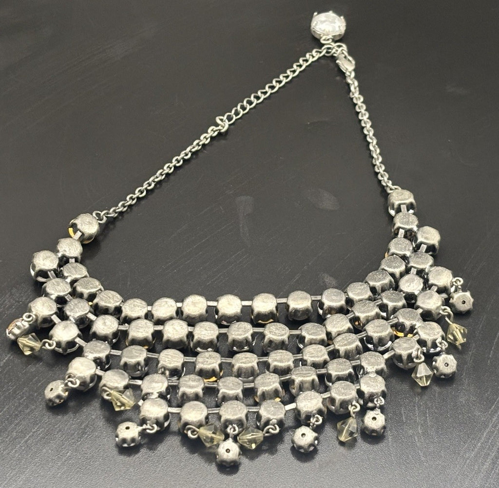 Butler and Wilson Grey Pearl Aurora Borealis Crystal Choker Necklace Statement