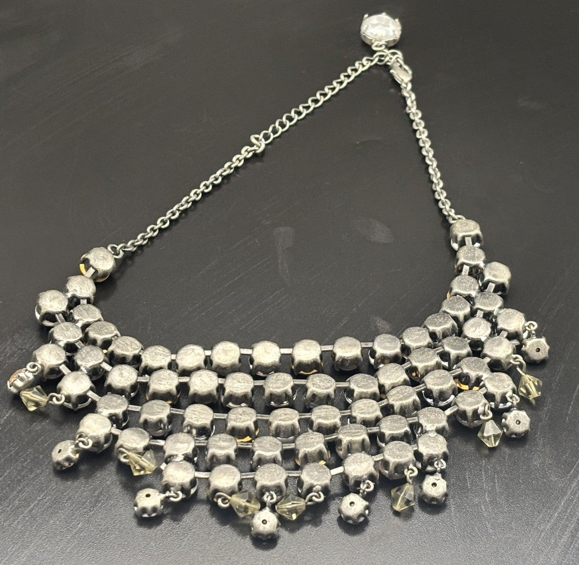 Butler and Wilson Grey Pearl Aurora Borealis Crystal Choker Necklace Statement