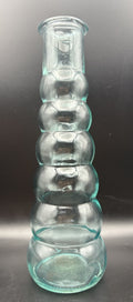 Vintage Aqua Blown Glass Bubble Vase Knopped Mid Century 22cm