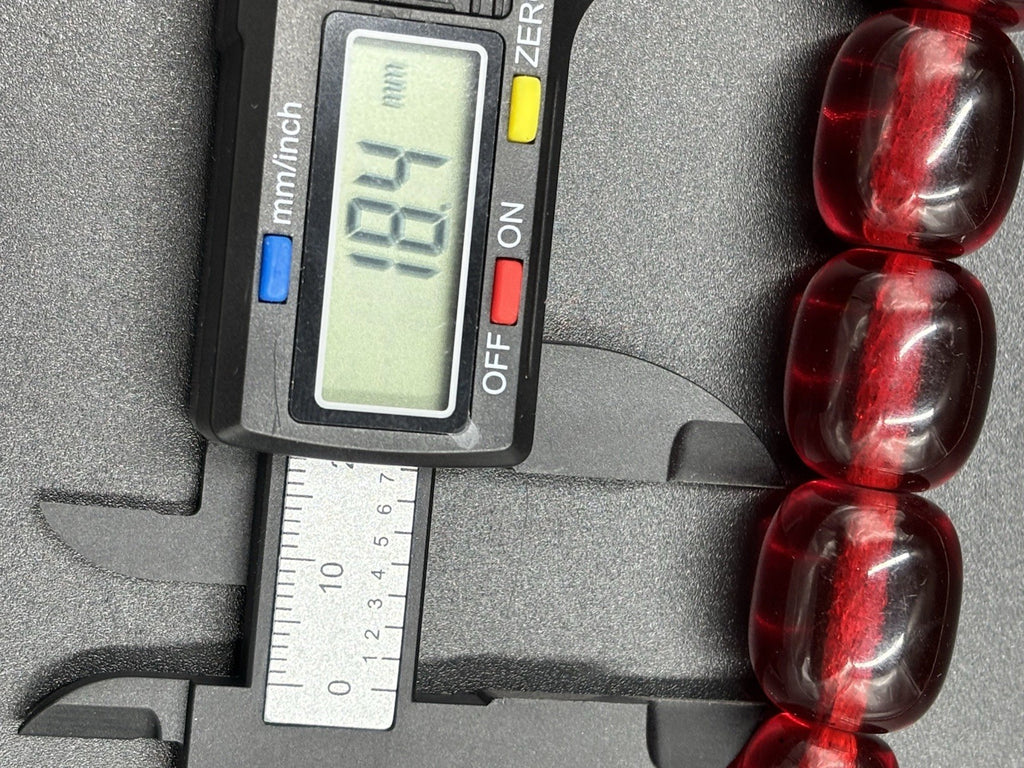 Vintage 1930s Cherry Amber Phenolic Necklace 132g Red Translucent Beads