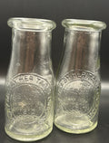 Vintage Style Glass Milk Bottles Derby Heritage Co Since 1810 Pair