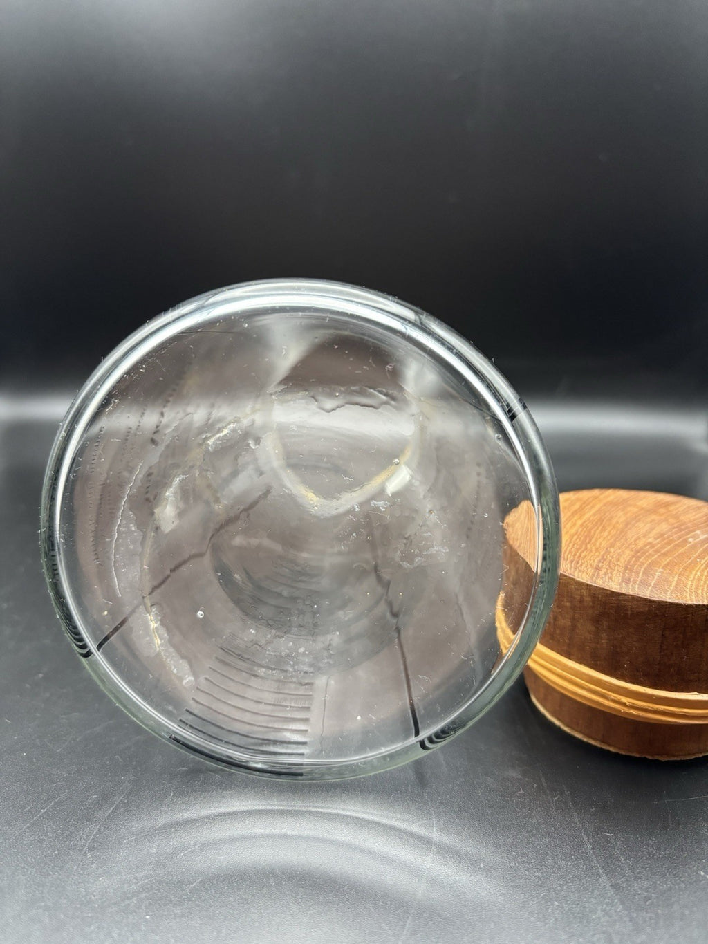 Vintage Cocktail Recipe Glass Mixer Carafe Teak Stopper Thailand 21cm
