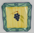 Hand Painted Ceramic Platter Grapes Scroll Border 30cm Vintage