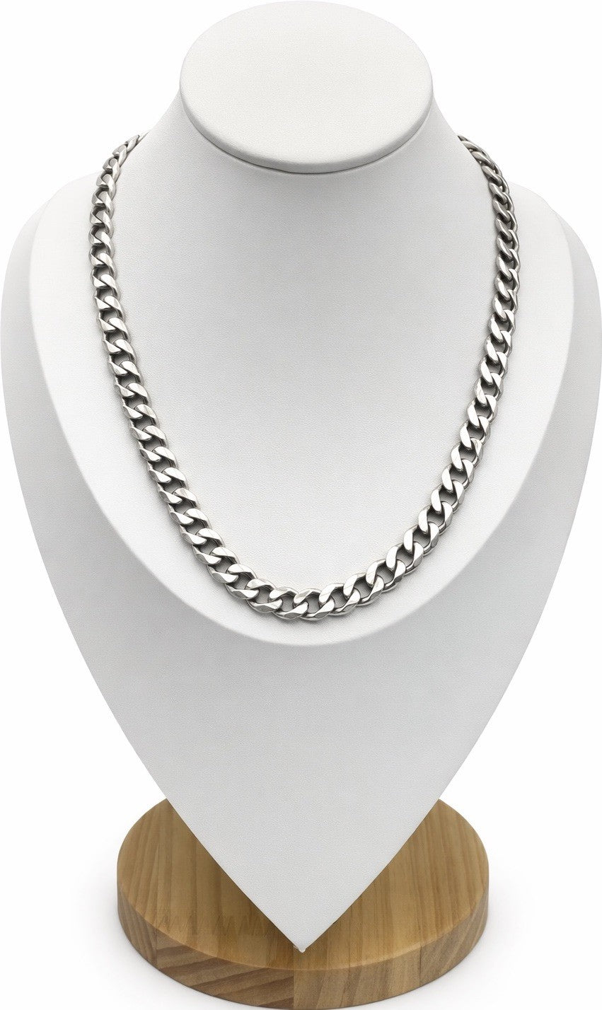 Vintage Italian Sterling Silver Curb Chain 7.1mm Necklace 51g Heavy 925 Italy