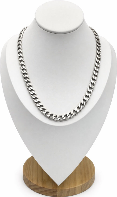 Vintage Italian 925 sterling silver heavy curb chain necklace 51g Italy hallmarked