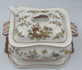 Vintage Soup Tureen Set Floral Transferware Lid Tray Ladle Ceramic