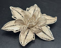 Vintage Sterling Silver Filigree Flower Brooch Large Statement European Handmade