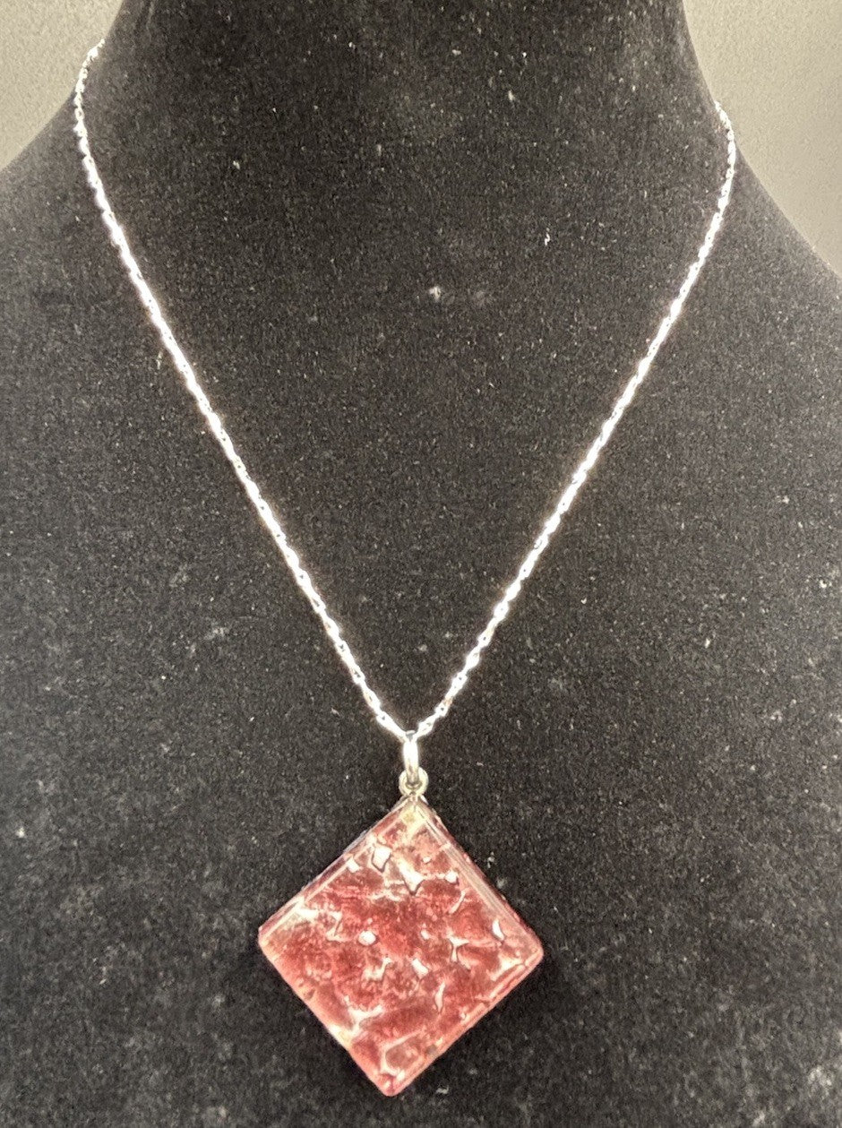 Vetro Di Murano art glass made in Italy Pendant  Incl 925 Necklace