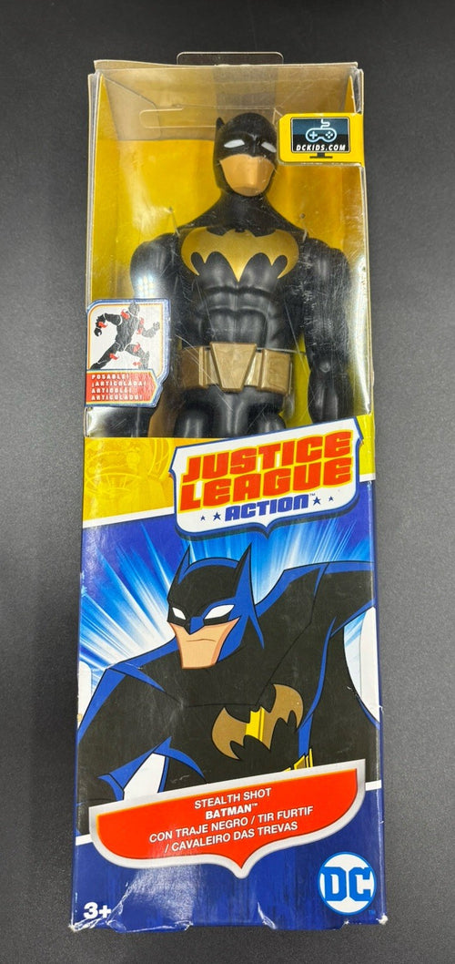 Justice League Action Batman Stealth Shot figure, black gold suit Mattel 2016