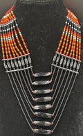 Large Vintage Handmade African Tribal Beaded Ceremonial Collar Necklace