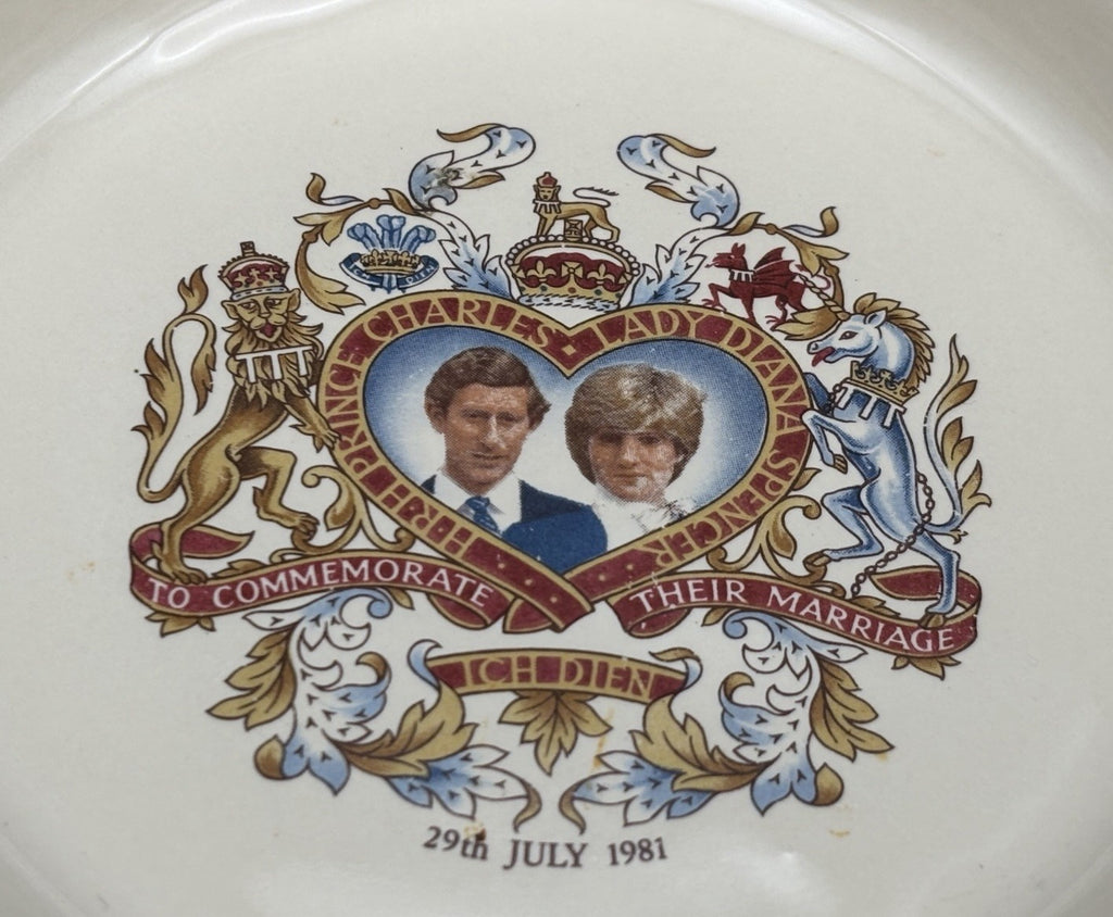 Vintage 1981 Charles Diana Royal Wedding Dish Crown Devon England