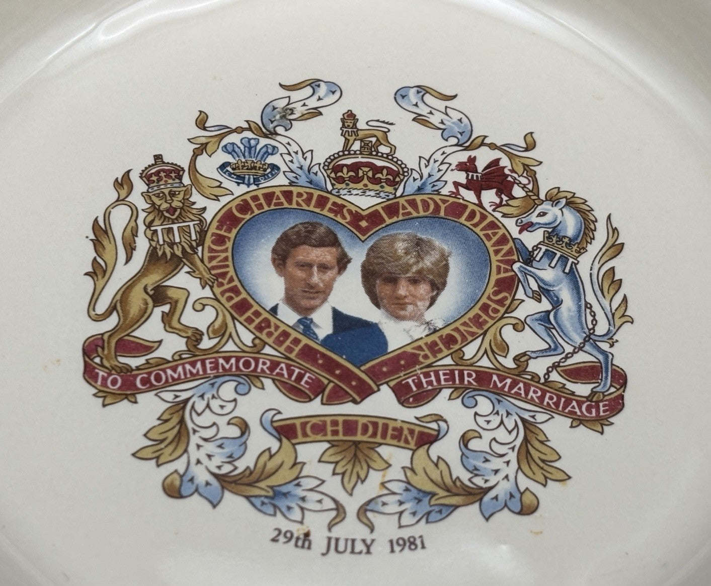 Vintage 1981 Charles Diana Royal Wedding Dish Crown Devon England