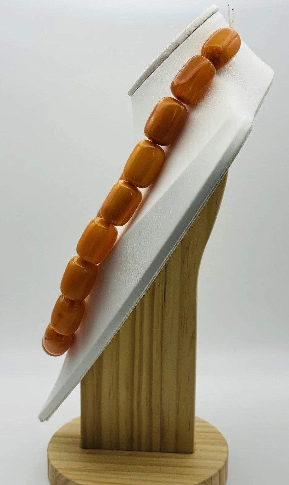 Vintage Butterscotch Bakelite Catalin Necklace 116g Art Deco Barrel Beads