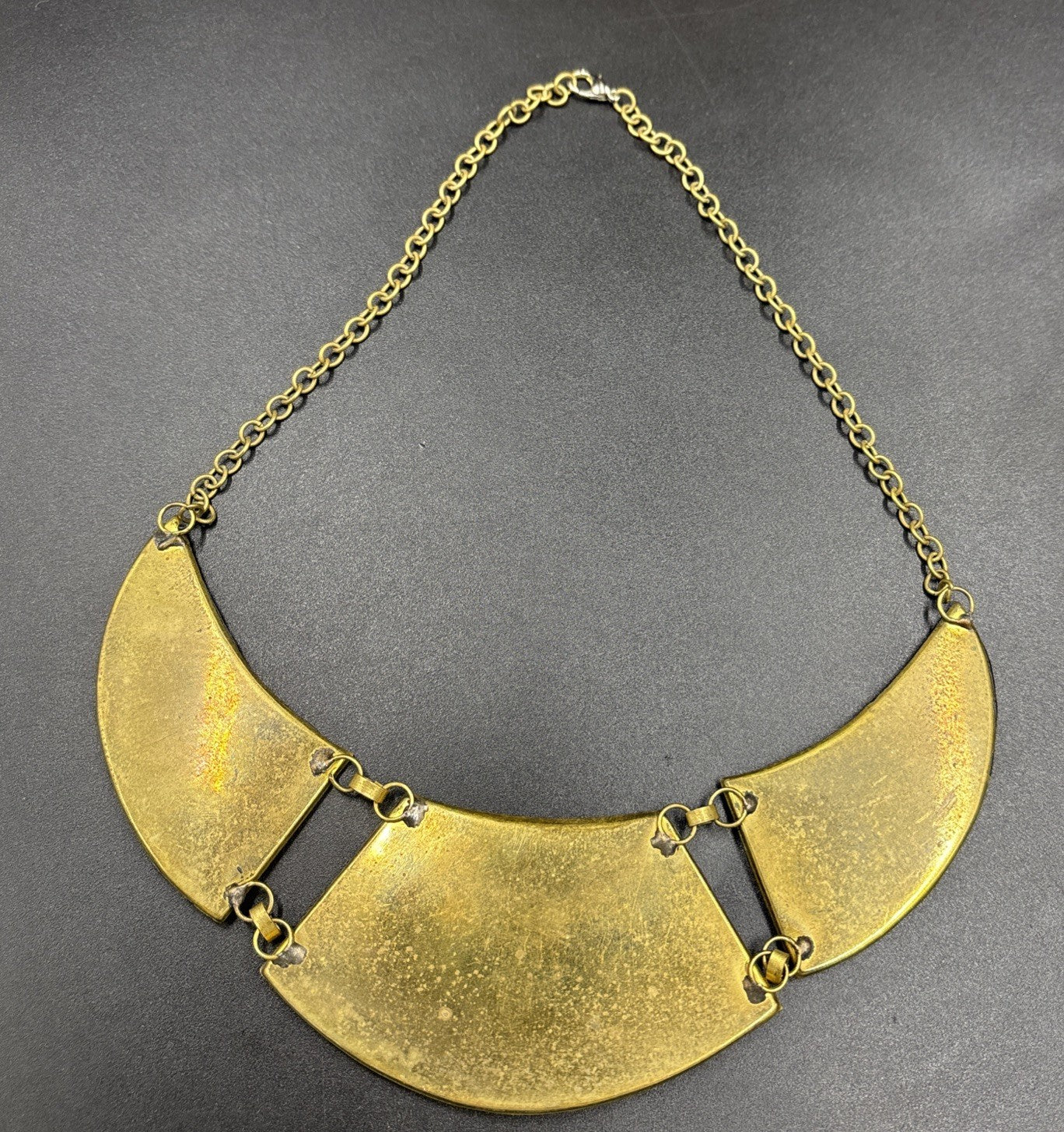Vintage Mosaic Bib Necklace – Turquoise & Red Inlay, Nepalese/Tibetan Style
