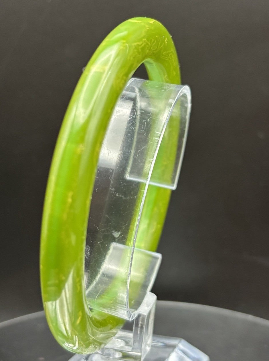 Vintage Marbled Green Bakelite Catalin Bangle Bracelet Tested 84.8mm