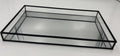 Black Metal Glass Mirrored Tray Rectangle Decor Display Vanity Tray
