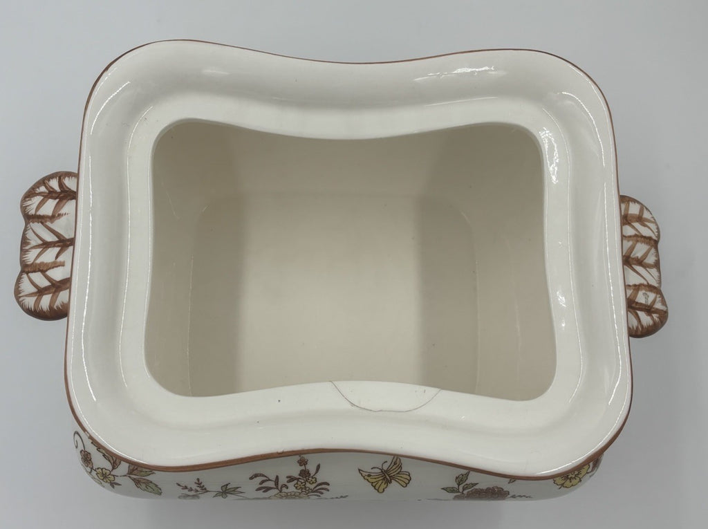 Vintage Soup Tureen Set Floral Transferware Lid Tray Ladle Ceramic