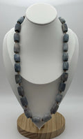 Rare Vintage Natural Kyanite Bead Necklace Chunky Blue Gemstone Jewelry