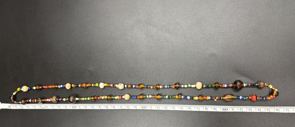Vintage African Trade Glass Bead Necklace Multicolour Krobo Tribal Ethnic