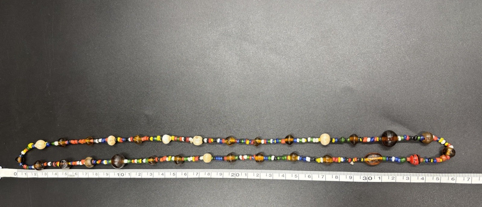Vintage African Trade Glass Bead Necklace Multicolour Krobo Tribal Ethnic