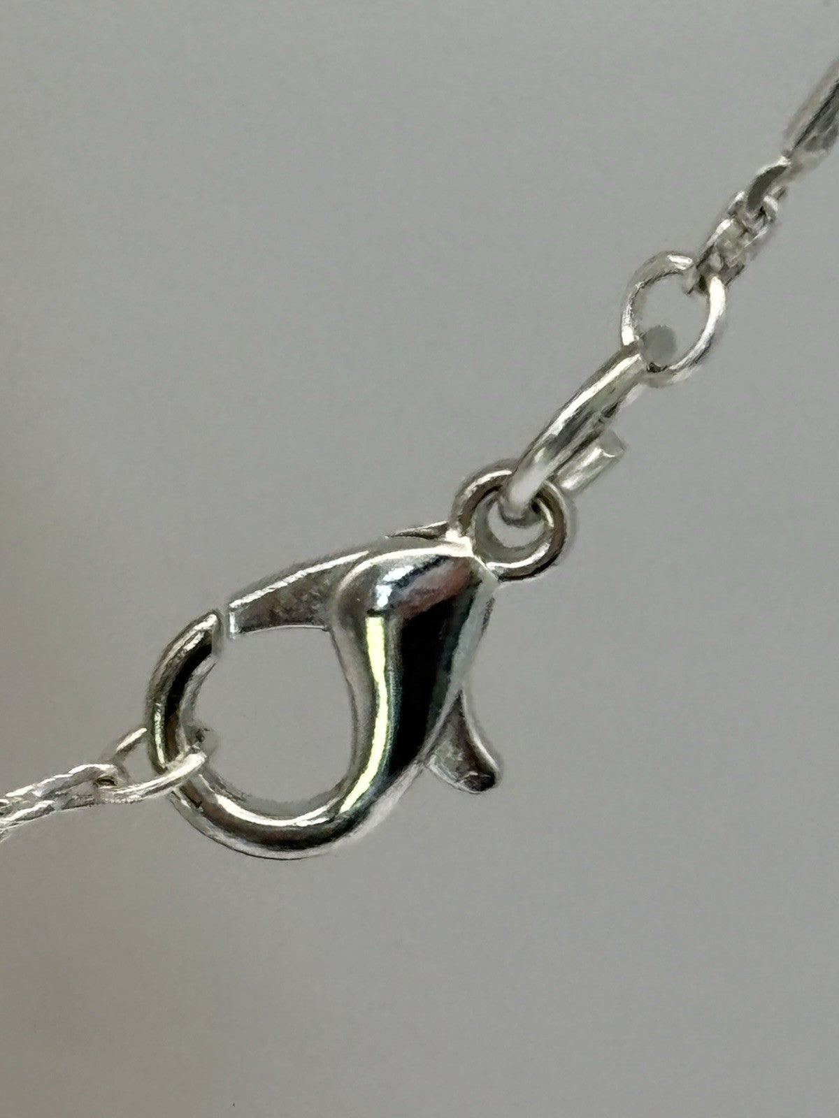Vintage Sterling Silver Pendant Necklace Black Onyx Cabochon Ornate 28cm