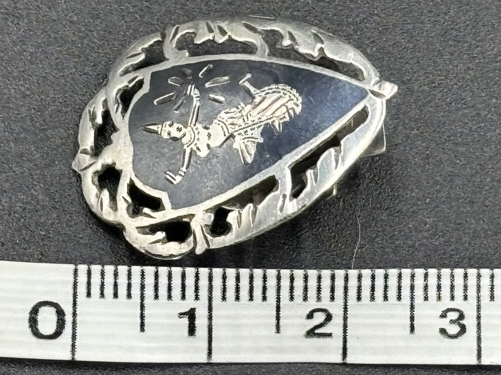 Vintage Siam Sterling Silver Clip On Earrings Thai Dancer Motif