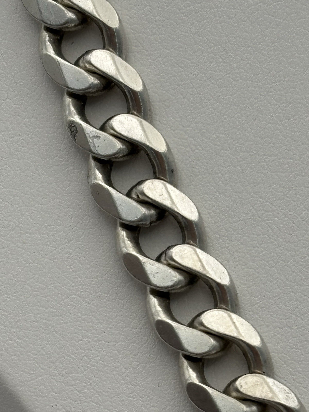 Vintage Italian Sterling Silver Curb Chain 7.1mm Necklace 51g Heavy 925 Italy