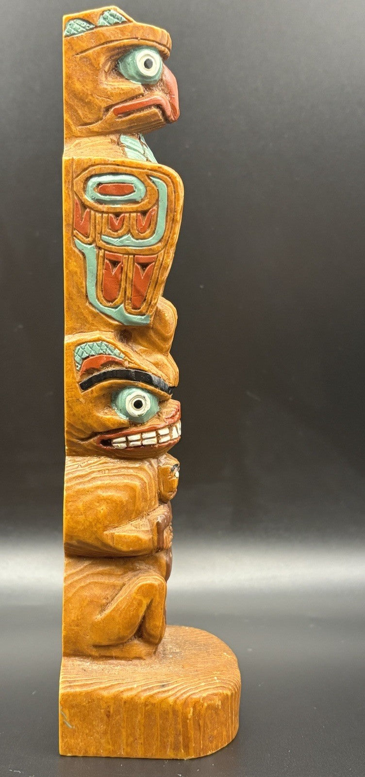 Hand Carved Wooden Tiki Totem Figure Hand Painted Tribal Folk Art Decor