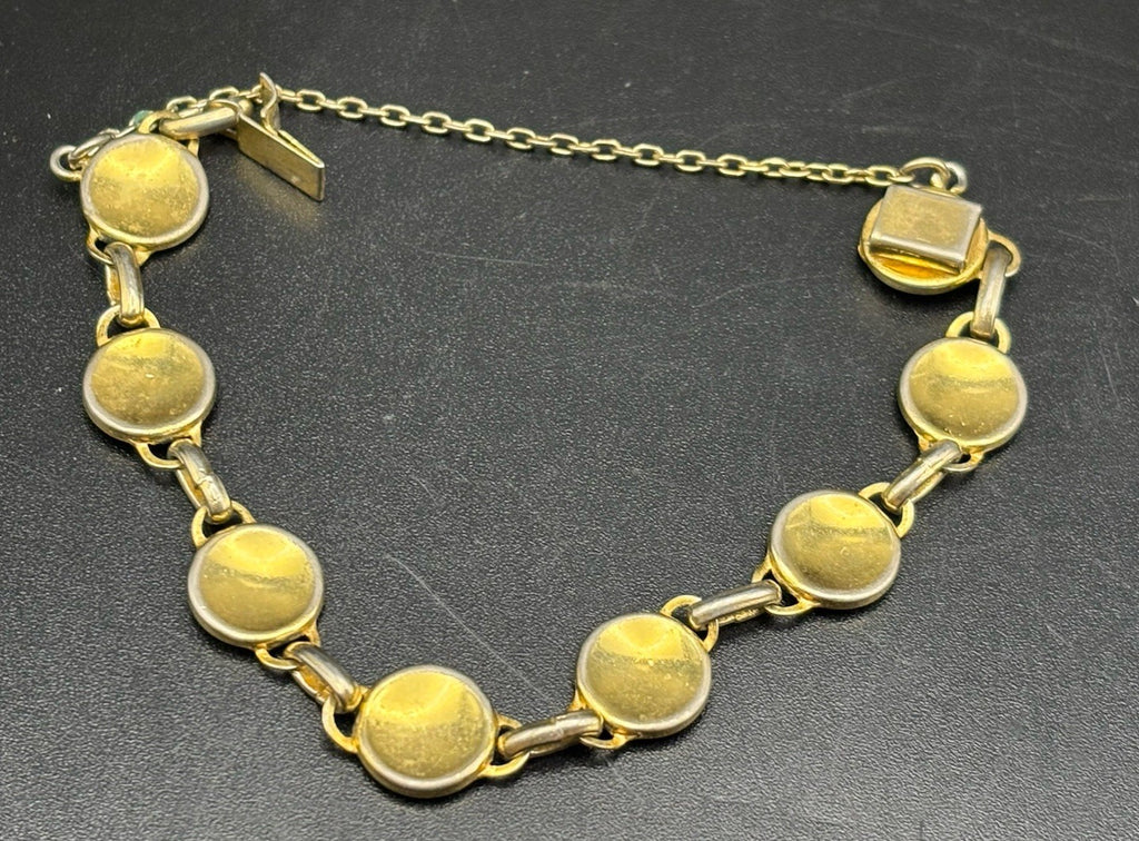 Vintage Toledo Damascene Inlay Zodiac Motif Link Bracelet Spain 16cm
