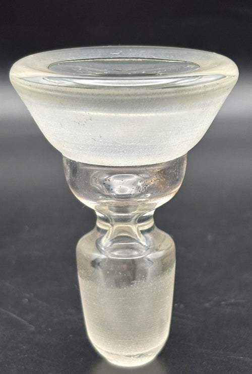 Frosted clear glass bottle stopper, gold fleck insert barware