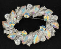 Vtg Brooch Diamanté Lustre Aurora Rhinestone’s Silver Tone Brooch.￼unsigned