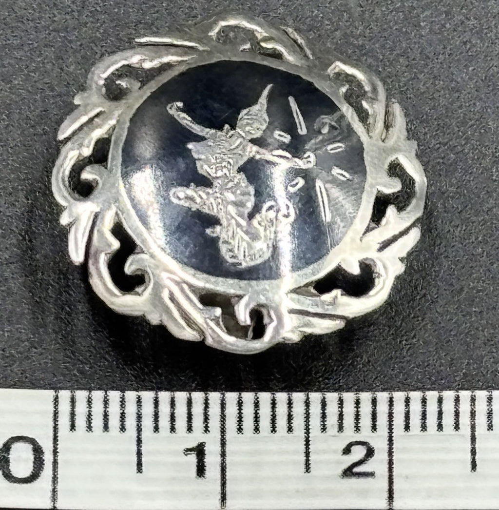 Vintage Siam Sterling Silver Clip On Earrings Thai Dancer Motif