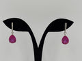 Pink Sapphire Earrings Sterling Silver Pear Cut Drop Dangle Fine Jewelry